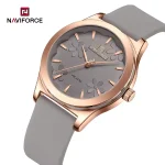 Naviforce 5051 Rubber Belt Ladies Watch- Gray - Image 4