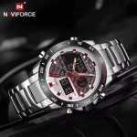 Naviforce 9171 Dual Time Men's Watch- Silver - Image 2