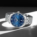 Naviforce 9272 Stainless Steel Men’s Watch- Silver/Blue - Image 3