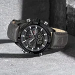 Naviforce 9262 Dual Time Leather Belt Men’s Watch- Gray - Image 2