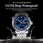 Poedagar 673 Stainless Steel Men's Watch- Silver/Blue - Image 2