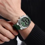 Naviforce 8080 Chronograph Rubber Belt Men’s Watch- Green - Image 2