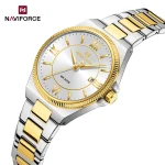Naviforce 5073 Stainless Steel Ladies Watch- Silver Golden/White - Image 4