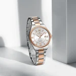 Naviforce 5073 Stainless Steel Ladies Watch- Silver Rose Gold/White - Image 2