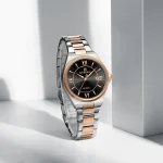 Naviforce 5073 Stainless Steel Ladies Watch- Silver Rose Gold/Black - Image 2
