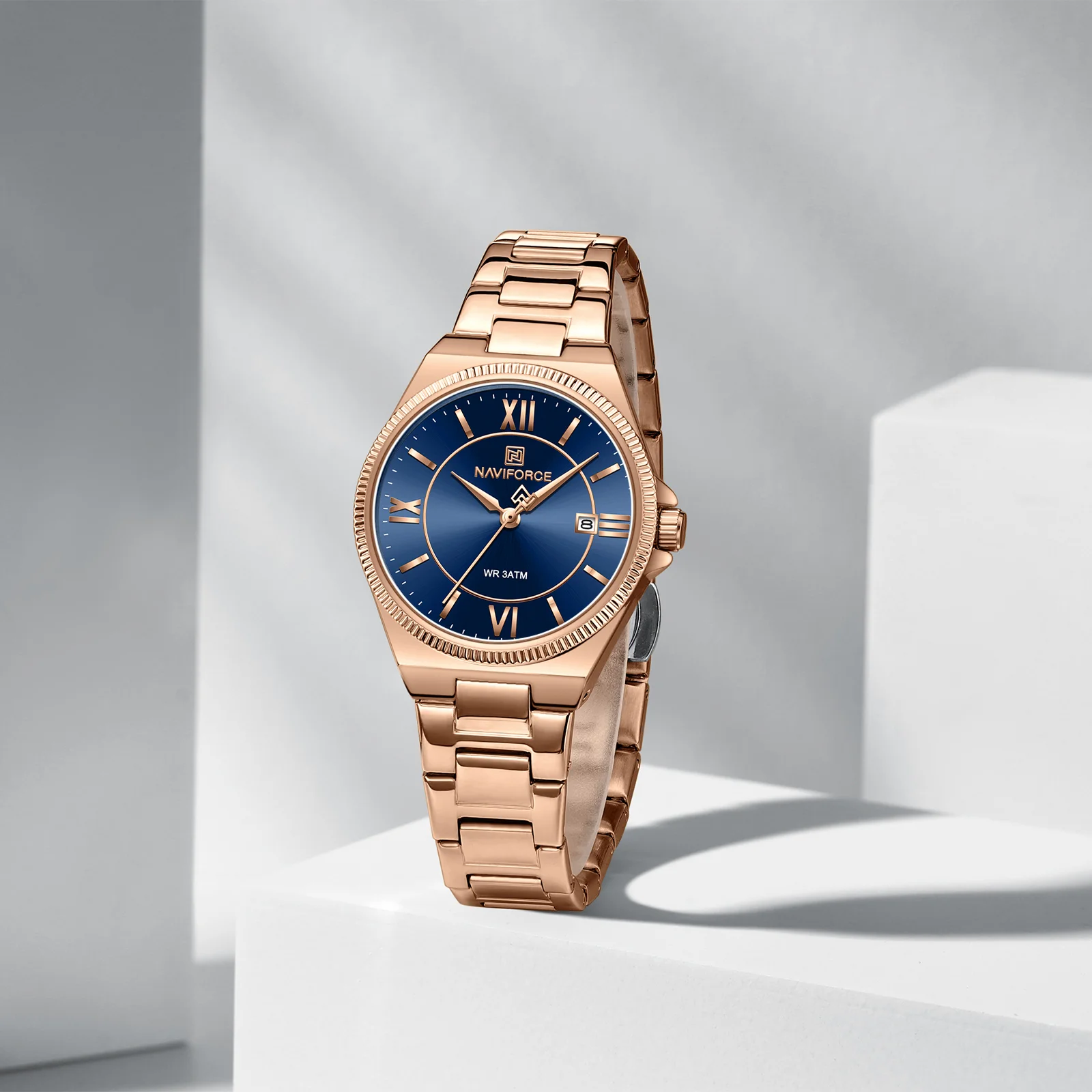 1772951401400_img_8195 Naviforce 5073 Stainless Steel Ladies Watch- Rose Gold/Blue - Image 1