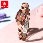 Olevs 7007 Tungsten Steel Ladies Watch- Rose Gold
