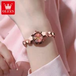 Olevs 7007 Tungsten Steel Ladies Watch- Rose Gold - Image 4