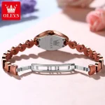 Olevs 7007 Tungsten Steel Ladies Watch- Rose Gold - Image 3