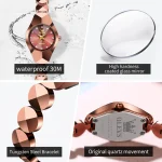 Olevs 7007 Tungsten Steel Ladies Watch- Rose Gold - Image 5
