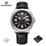 Naviforce 8078 Leather Belt Men’s Watch- Black