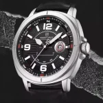Naviforce 8078 Leather Belt Men’s Watch- Black - Image 4