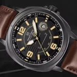 Naviforce 8078 Leather Belt Men’s Watch- Brown - Image 4