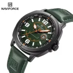 Naviforce 8078 Leather Belt Men’s Watch- Green - Image 2
