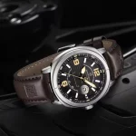 Naviforce 8078 Leather Belt Men’s Watch- Coffee - Image 2