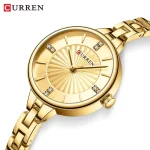 Curren 9097 Stainless Steel Ladies Watch- Golden - Image 3