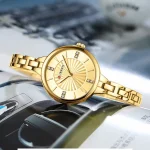 Curren 9097 Stainless Steel Ladies Watch- Golden - Image 2