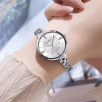 Curren 9097 Stainless Steel Ladies Watch- Silver/White - Image 3