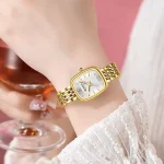 Curren 9093 Stainless Steel Ladies Watch- Golden/White - Image 2