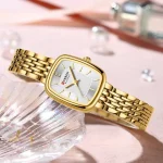 Curren 9093 Stainless Steel Ladies Watch- Golden/White - Image 3
