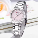 Curren 9103 Stainless Steel Ladies Watch- Silver/Pink - Image 2