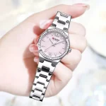 Curren 9103 Stainless Steel Ladies Watch- Silver/Pink - Image 3