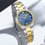 Curren 9103 Stainless Steel Ladies Watch- Silver Golden/Blue - Image 3