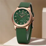 Naviforce 5051 Rubber Belt Ladies Watch- Green