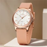 Naviforce 5051 Rubber Belt Ladies Watch- Rose Gold
