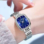 Curren 9093 Stainless Steel Ladies Watch- Silver/Blue - Image 2