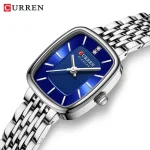 Curren 9093 Stainless Steel Ladies Watch- Silver/Blue