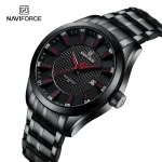 Naviforce 8032 Stainless Steel Men’s Watch- Black/Red - Image 3
