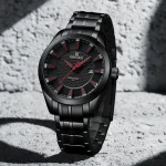 Naviforce 8032 Stainless Steel Men’s Watch- Black/Red