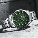 Naviforce 8032 Stainless Steel Men’s Watch- Silver/Green - Image 2