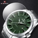 Naviforce 8032 Stainless Steel Men’s Watch- Silver/Green - Image 3