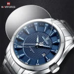 Naviforce 8032 Stainless Steel Men’s Watch- Silver/Blue - Image 3
