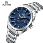 Naviforce 8032 Stainless Steel Men’s Watch- Silver/Blue - Image 2