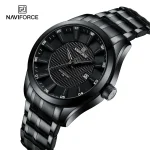 Naviforce 8032 Stainless Steel Men’s Watch- Black - Image 2