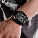 Naviforce 8052 Chronograph Rubber Belt Men’s Watch- Black - Image 2