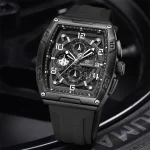 Naviforce 8052 Chronograph Rubber Belt Men’s Watch- Black