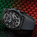 Naviforce 8051 Chronograph Rubber Belt Men's Watch- Gray - Image 3