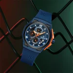 Naviforce 8051 Chronograph Rubber Belt Men's Watch- Blue - Image 4