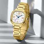 Naviforce 5042 Stainless Steel Ladies Watch- Golden/White