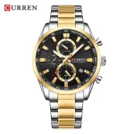 Curren 8445 Chronograph Men’s Watch- Silver Golden/Black - Image 2