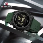 Naviforce 7104 Rubber Belt Men’s Watch- Green - Image 2