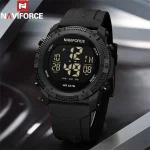 Naviforce 7104 Rubber Belt Men’s Watch- Black