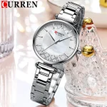 Curren 9072 Stainless Steel Ladies Watch- Silver