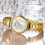Curren 9072 Stainless Steel Ladies Watch- Golden - Image 2