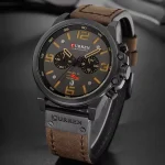 Curren 8314 Chronograph Leather Belt Men's Watch- Brown/Black