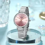 Curren 9081 Stainless Steel Ladies Watch- Silver/Pink - Image 2